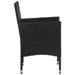 Set Mobili da Pranzo per Giardino 3 pz Nero