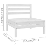 Set Divani da Giardino 11 pz Bianco in Legno Massello di Pino