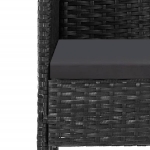 Set da Pranzo da Giardino 5 pz Nero con Cuscini in Polyrattan