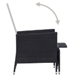 Set Divani da Giardino 3 pz con Cuscini in Polyrattan Nero