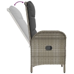 Set Salotto Giardino 3 pz con Cuscini Nero e Grigio Polyrattan