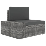 Set Divani da Giardino 9 pz con Cuscini in Polyrattan Grigio