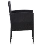 Set Mobili da Pranzo per Giardino 7 pz in Polyrattan Nero