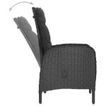 Set da Bistrot per Giardino 3 pz in Polyrattan e Acacia Nero