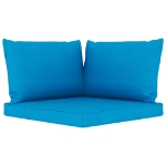 Set Divani da Giardino 6 pz con Cuscini Blu Chiaro