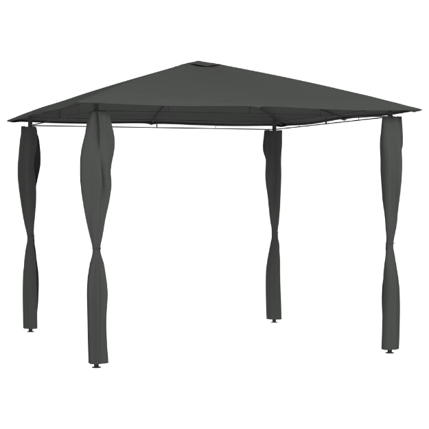 Gazebo con Montanti Rivestiti 3x3x2,6 m Antracite 160 g/m²