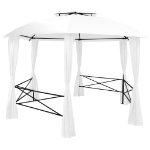 Gazebo da Giardino con Tende 360x312x265 cm Bianco 180 g/m²