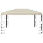 Gazebo con Stringa di Luci LED 3x4 m Crema