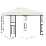 Gazebo 3x3 m Crema in Tessuto