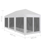 Tenda per Feste con 8 Pareti in Rete 9x3 m