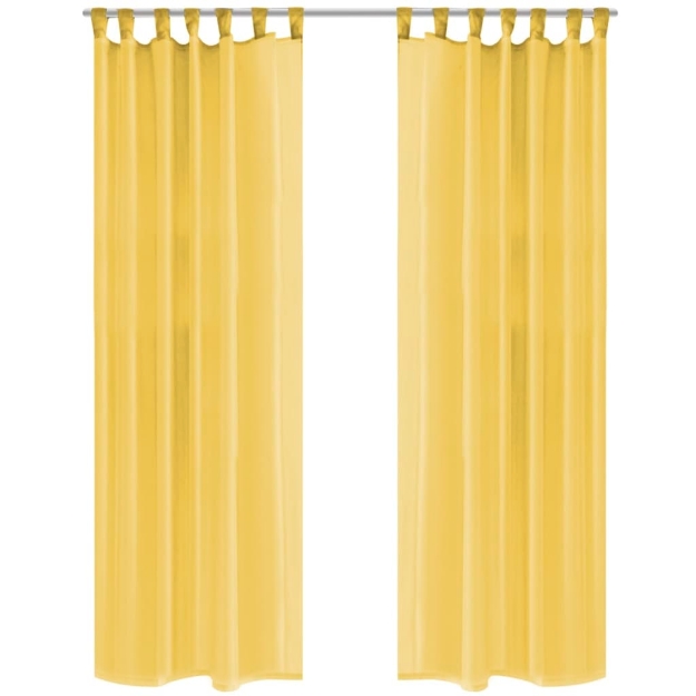 2 Pz Tende in Voile 140x175 cm Giallo