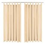 2 Pz Tende in Micro Raso con Passanti 140x225 cm Beige