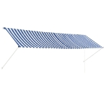 Tenda da Sole Retrattile 400x150 cm Blu e Bianco