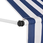 Tenda da Sole Retrattile Manuale 350 cm a Strisce Blu e Bianche