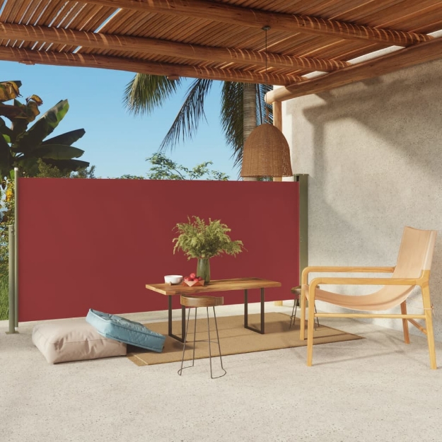 Tenda Laterale Retrattile per Patio 140x300 cm Rossa