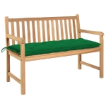 Panca da Giardino con Cuscino Verde 120 cm Massello di Teak