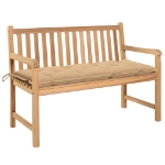 Panca da Giardino con Cuscino Beige 120 cm Massello di Teak