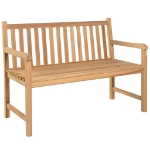 Panca da Giardino con Cuscino Antracite 120 cm Massello di Teak