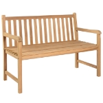 Panca da Giardino con Cuscino Antracite 120 cm Massello di Teak