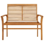 Panca da Giardino con Cuscino Rosso 112cm Teak Massello