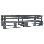 Set Divani Giardino Pallet 2pz con Cuscini Grigi Legno di Pino