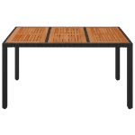 Tavolo da Giardino Piano in Legno Nero 150x90x75 cm Polyrattan