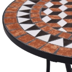 Tavolino da Bistrot con Mosaico Marrone 60 cm in Ceramica