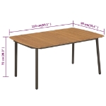 Tavolo da Giardino 150x90x72cm in Massello di Acacia e Acciaio