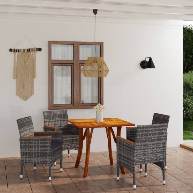 Set Mobili da Pranzo per Giardino 5 pz Grigio