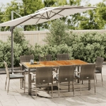 Set da Pranzo da Giardino 9 pz con Cuscini in Polyrattan Grigio