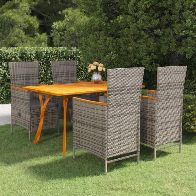 Set Mobili da Pranzo per Giardino 5 pz Grigio