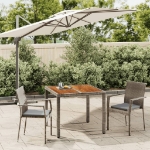 Set da Pranzo da Giardino 3 pz con Cuscini in Polyrattan Grigio