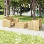 Set Salotto da Giardino 3 pz Legno Massello di Pino Impregnato