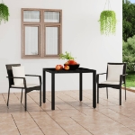 Sedie da Giardino con Cuscini 2 pz in Polyrattan Nere