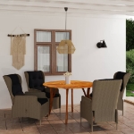 Set Mobili da Pranzo per Giardino 5 pz Marrone