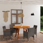 Set Mobili da Pranzo per Giardino 5 pz Grigio