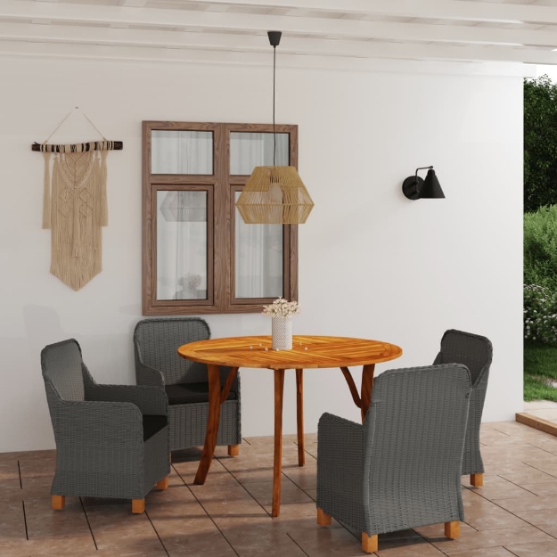 Set Mobili da Pranzo per Giardino 5 pz Grigio Chiaro