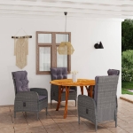 Set Mobili da Pranzo per Giardino 5 pz Grigio