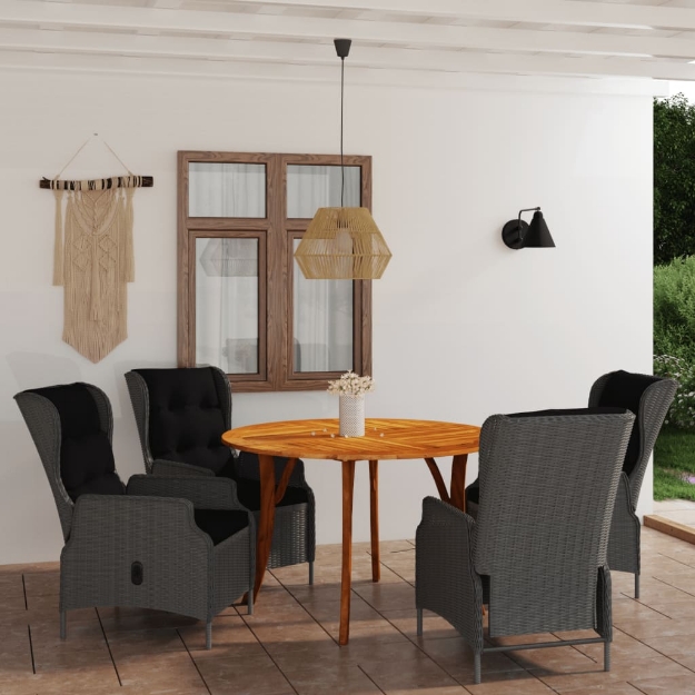 Set Mobili da Pranzo per Giardino 5 pz Grigio Scuro