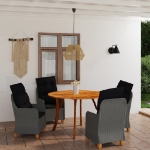 Set Mobili da Pranzo per Giardino 5 pz Grigio Chiaro