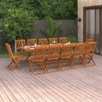 Set Pranzo da Giardino 13 pz in Legno Massello di Acacia