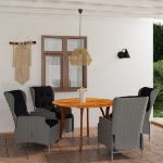 Set Mobili da Pranzo per Giardino 5 pz Grigio Chiaro