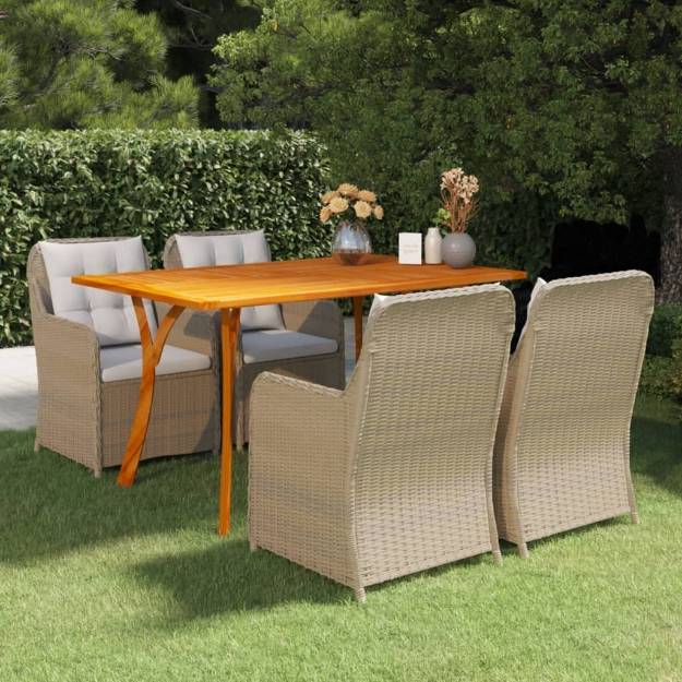 Set Mobili da Pranzo per Giardino 5 pz Marrone