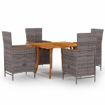 Set Mobili da Pranzo per Giardino 5 pz Grigio