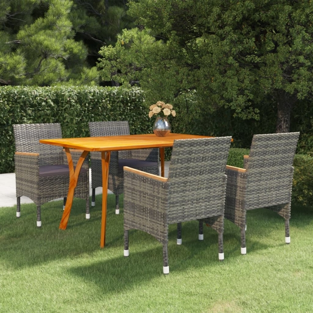 Set Mobili da Pranzo per Giardino 5 pz Grigio