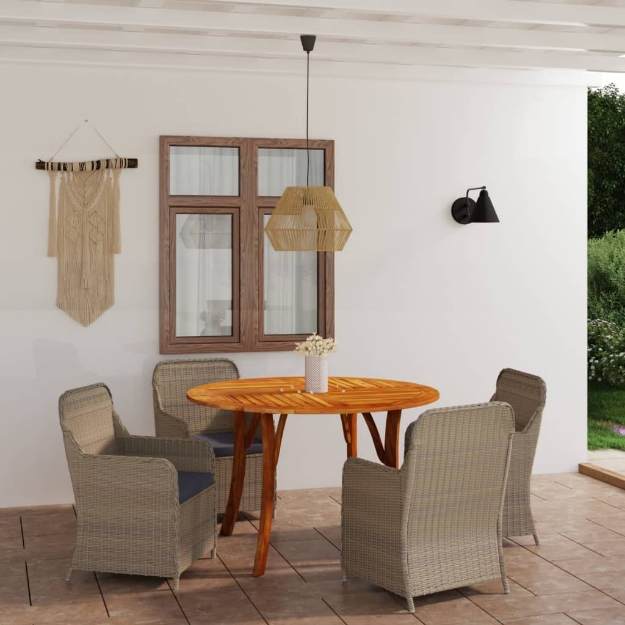 Set Mobili da Pranzo per Giardino 5 pz Marrone