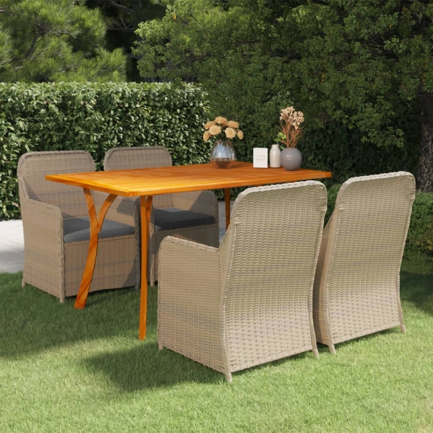 Set Mobili da Pranzo per Giardino 5 pz Marrone