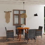 Set Mobili da Pranzo per Giardino 5 pz Grigio