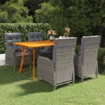 Set Mobili da Pranzo per Giardino 5 pz Grigio