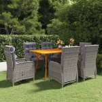 Set da Pranzo da Giardino 7 pz Grigio